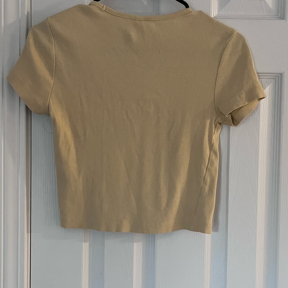 H&M Light Beige Ribbed Crop Top - Picture 3 of 3